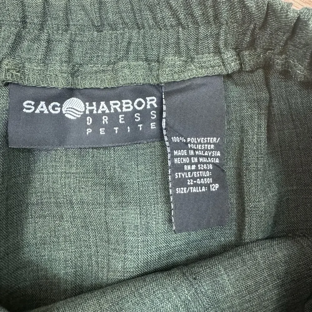 Womens Vintage Skirt Maxi Midi Green Sag Harbor 90s Size 12 Petite Dark Academia